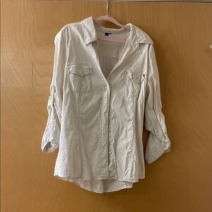 Theory Cream Button-Up Shirt